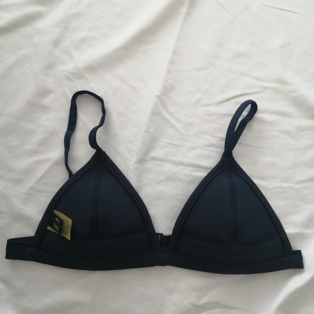 Triangl Swimwear Navy Neoprene Bikini Top Triangle Cups Small *Top Only* - Picture 9 of 13